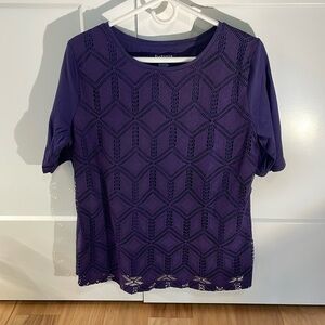 Van Heusen Short Sleeve Top. Lace Front. XL
